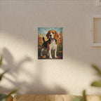 Beagle Stained Glass Canvas Wall Art, Dog Lover Gift, Pet Art Print, Stretched Canvas Decor