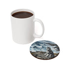 Acrylic Gallery Print Siberian Husky - Coastal Cliffside | Cork Back Coaster — view 4 of 6