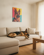 German Shepherd Pop Art Canvas Print, GSD Dog Lover Gift, Modern Pet Wall Art Decor for Home Office, Abstract Dog Portrait