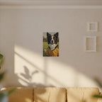Border Collie Oil Painting Soccer Portrait Stretched Canvas Wall Art | Energetic Dog Lover Gift | Premium Pet Decor