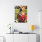 Labrador Retriever Oil Painting Soccer Portrait Canvas, Lab Dog Wall Art Decor, Sports Fan Gift for Home, Pet Art