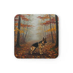 Acrylic German Shepherd - Autumn Woods | Cork Back Coaster