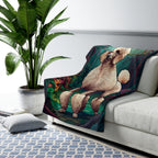 Poodle Low Poly Forest Sherpa Fleece Blanket | Dog Lover Gift
