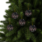 Pack of 5 Beagle Christmas ornaments on a Christmas tree