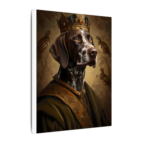 German Shorthaired Pointer Kings & Queens Royal Portrait Canvas Wall Art, Regal Dog Painting, Stretched Canvas