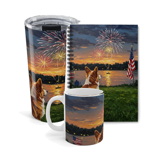 Independence Pups Collection Box | Corgi | Mug + Tumbler + Notebook | Tritan