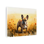 French Bulldog Watercolor Painting Stretched Canvas Wall Art | Frenchie Lover Gift | Dog Pet Portrait Print Home Decor