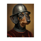 Dachshund Medieval Knight Portrait Matte Poster, Regal Dog Art Print, Dachshund Lover Gift, Wall Art