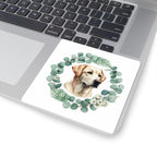 Labrador Retriever Watercolor Botanical Wreath Kiss-Cut Stickers | Premium Dog Prints | Tritan — view 7 of 12