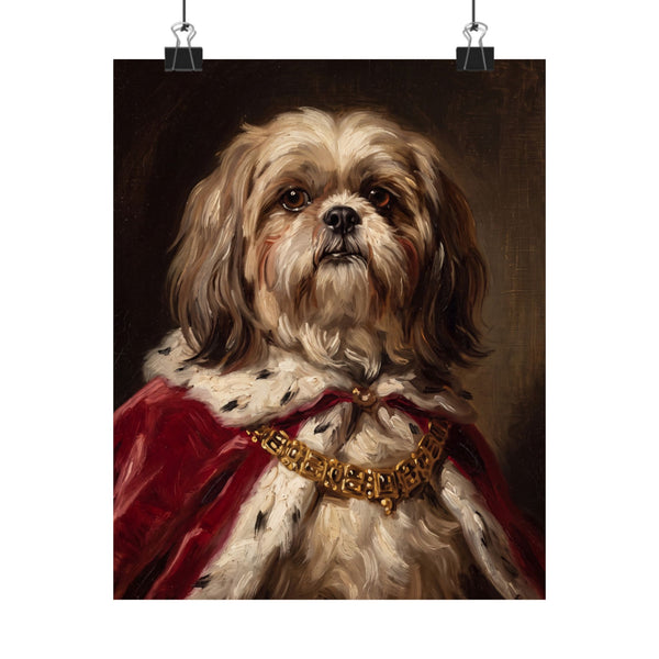 Shih Tzu Kings & Queens Royal Portrait Matte Poster, Regal Dog Art Print, Shih Tzu Lover Gift, Wall Art