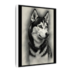Siberian Husky Charcoal Portrait Canvas Wall Art, Dog Lover Gift, Pet Memorial Art, Nordic Dog Home Decor
