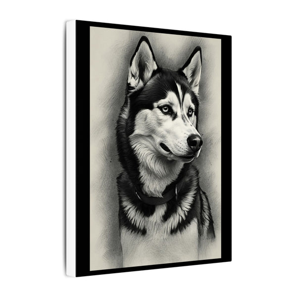 Siberian Husky Charcoal Portrait Canvas Wall Art, Dog Lover Gift, Pet Memorial Art, Nordic Dog Home Decor