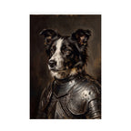 Border Collie Medieval Knight Portrait Matte Poster, Regal Dog Art Print, Border Collie Lover Gift, Wall Art