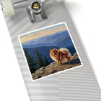 Acrylic Pomeranian - Mountain Overlook | Kiss-Cut Stickers