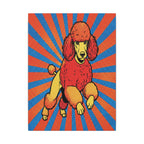 Standard Poodle Comic Art Canvas, Dynamic Pop Art Dog Print, Retro Halftone Effect Wall Decor