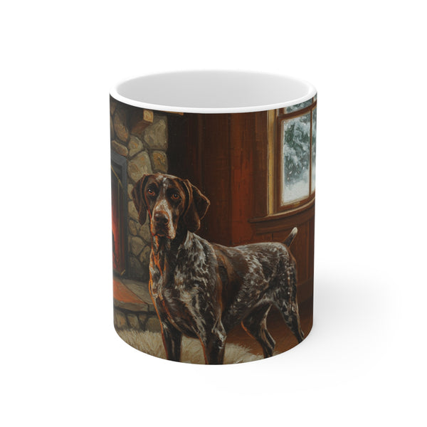 Acrylic German Shorthaired Pointer - Winter Hearth | Ceramic Mug 11oz