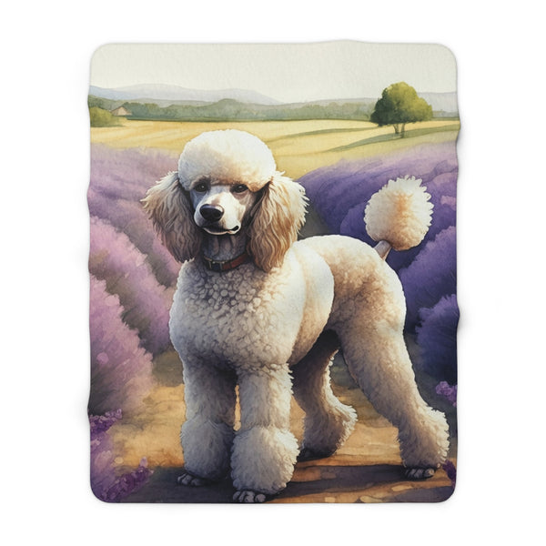Poodle Watercolor Lavender Fields Throw Blanket | Premium Dog Prints | Tritan
