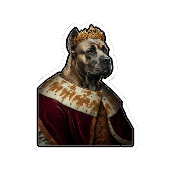 Cane Corso Kings & Queens Royal Portrait Sticker, Dog Portrait Vinyl Decal, Kiss-Cut Sticker, Cane Corso Lover Gift