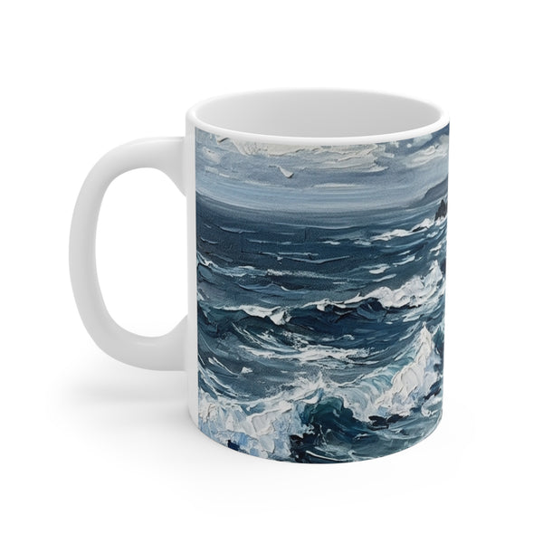 Siberian Husky Acrylic Gallery Print Coastal Cliffside Coffee Mug | Premium Dog Prints | Tritan