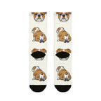 English Bulldog Socks | Fun All Over Print Dog Socks | Bulldog Mom Gift | Cute Crew Socks for Dog Lovers | Stocking Stuffer