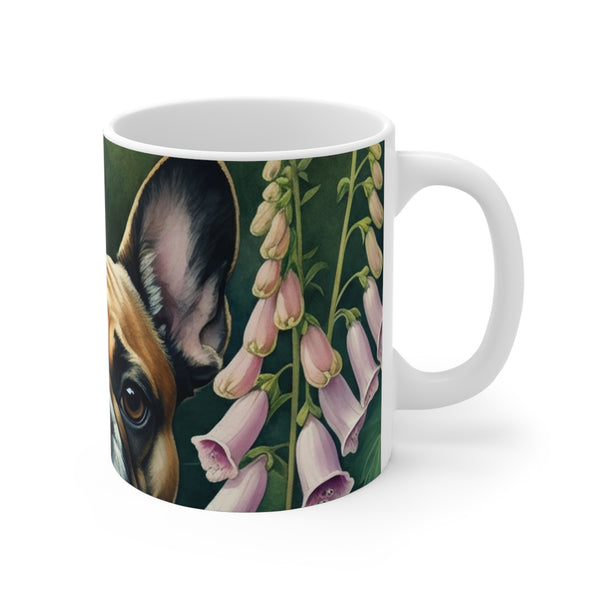 French Bulldog Watercolor Garden Peek Coffee Mug | Premium Dog Prints | Tritan
