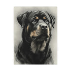 Rottweiler Wall Art, Charcoal Dog Portrait Canvas Print, Rotti Lover Gift, Modern Pet Art Decor
