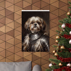 Shih Tzu Medieval Knight Portrait Matte Poster, Regal Dog Art Print, Shih Tzu Lover Gift, Wall Art