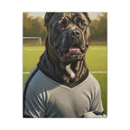 Cane Corso Oil Painting Soccer Portrait Canvas Wall Art | Dog Lover Gift | Athletic Pet Decor