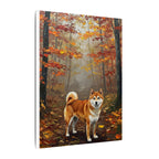 Shiba Inu Acrylic Painting Canvas Wall Art | Autumn Woods Dog Decor | Cute Shiba Gift for Dog Lovers | Pet Portrait Print