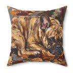 French Bulldog Pillow, Acrylic Painting Dog Art, Autumn Woods Frenchie Decor, French Bulldog Gift for Dog Lovers, Pet Portrait Style — view 7