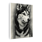 Siberian Husky Wall Art, Charcoal Dog Portrait Canvas Print, Pet Lover Gift, Husky Mom Dad Decor, Dog Art Print, Ready to Hang