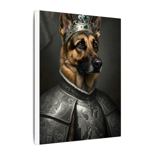 German Shepherd Kings & Queens Royal Portrait Canvas Wall Art, Regal Dog Painting, German Shepherd Lover Gift, Stretched Canvas