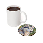 Siberian Husky Watercolor Garden Peek Drink Coaster | Premium Dog Art | Tritan