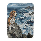Acrylic Gallery Print Beagle - Coastal Cliffside | Sherpa Fleece Blanket — primary view