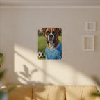 Boxer Dog Oil Painting Soccer Portrait Canvas Wall Art Decor Gift for Dog Lover