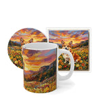 Corgi Sunset Prairie Gift Set | Mug + Coaster + Sticker | Tritan