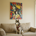 Siberian Husky Canvas Print - Dynamic Comic Book Pop Art Dog Wall Decor
