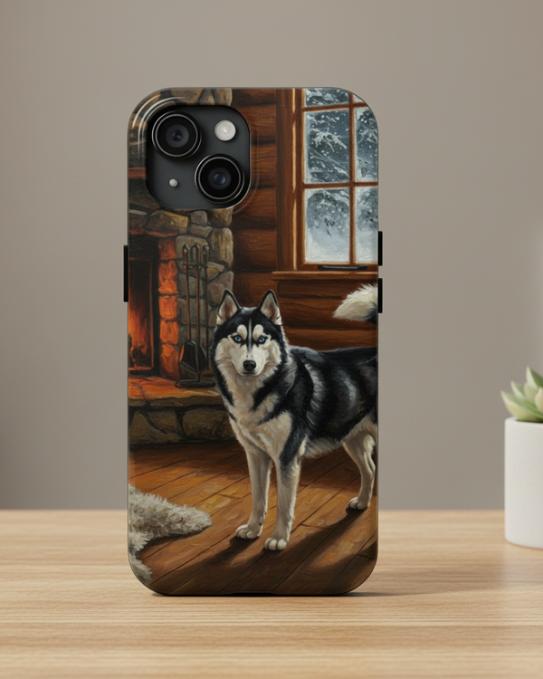 Acrylic Siberian Husky - Winter Hearth | Tough Phone Case