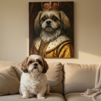 Shih Tzu Renaissance Royal Portrait Canvas Wall Art, Regal Dog Painting, Shih Tzu Lover Gift, Stretched Canvas