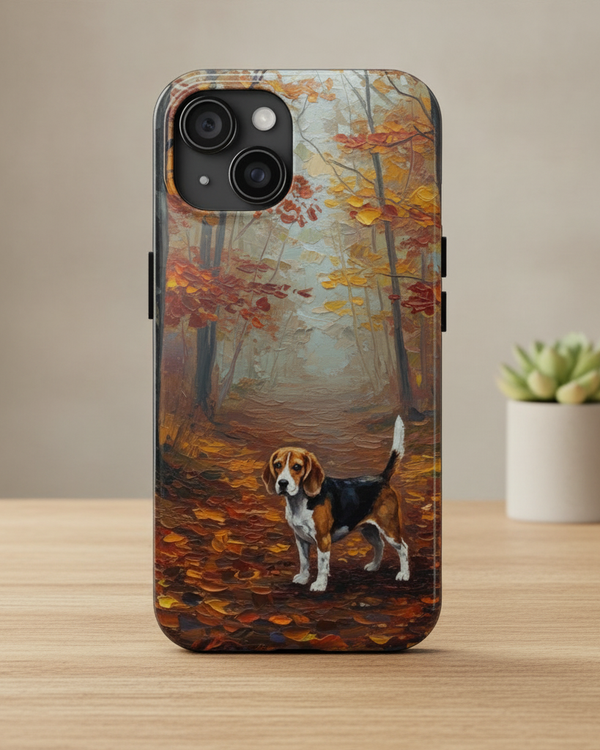 Acrylic Beagle - Autumn Woods | Tough Phone Case