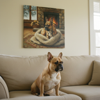 French Bulldog Canvas Wall Art Print | Dog Lover Gift, Pet Portrait Home Decor, Modern Acrylic Painting Dog Mom Gift