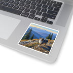Australian Shepherd Acrylic vinyl sticker by Tritan, on a laptop