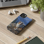 Australian Shepherd Acrylic tough phone case by Tritan, on a desk