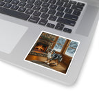 Australian Shepherd Acrylic vinyl sticker by Tritan, on a laptop