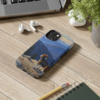 Beagle Acrylic tough phone case by Tritan, on a desk