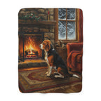 Beagle Acrylic sherpa blanket by Tritan, front