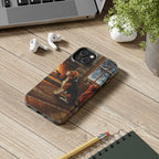 Beagle Acrylic tough phone case by Tritan, on a desk