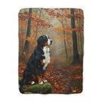 Bernese Mountain Dog Cozy Set — 2-Piece Blanket + Mug Gift Set | Autumn Woods | Tritan