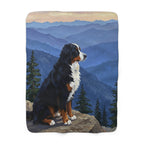 Bernese Mountain Dog Acrylic sherpa blanket by Tritan, front