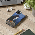 Bernese Mountain Dog Acrylic tough phone case by Tritan, on a desk